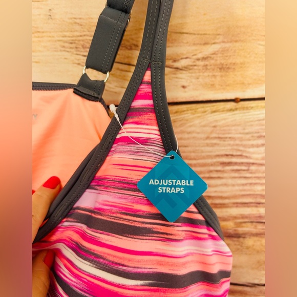 Free Country Women’s Plus Colorful Space Dye Tankini Swim Top 2X (20W-22W) NEW - Picture 13 of 14